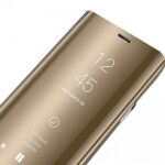 Custodia Clear View per Huawei - Protezione a Libro Elegante Oro Cromato,P10 LITE
