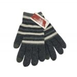 Guanti maglia rigati Touch Screen Romeo Gigli grigio