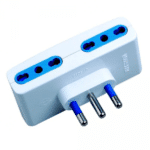 Presa quadrupla piatta bipasso 10/16A con spina a muro 16A