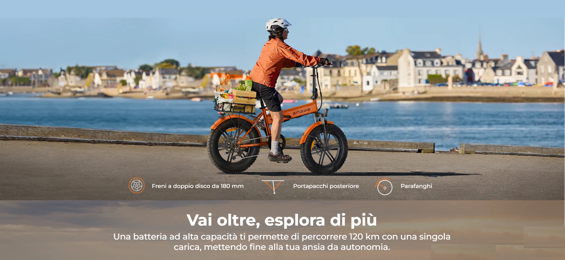 e-bike pieghevole 250W con pneumatici fat 20x4.0