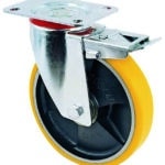 Avo RUOTA GIREVOLE PER CARRELLI POLIURETANO+FRENO art.24ANT mm.200-piastra mm.100x85