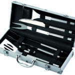 Ompagrill SET  UTENSILI PER BARBECUE INOX VALIGETTA IN ALLUMINIO 6 PEZZI
