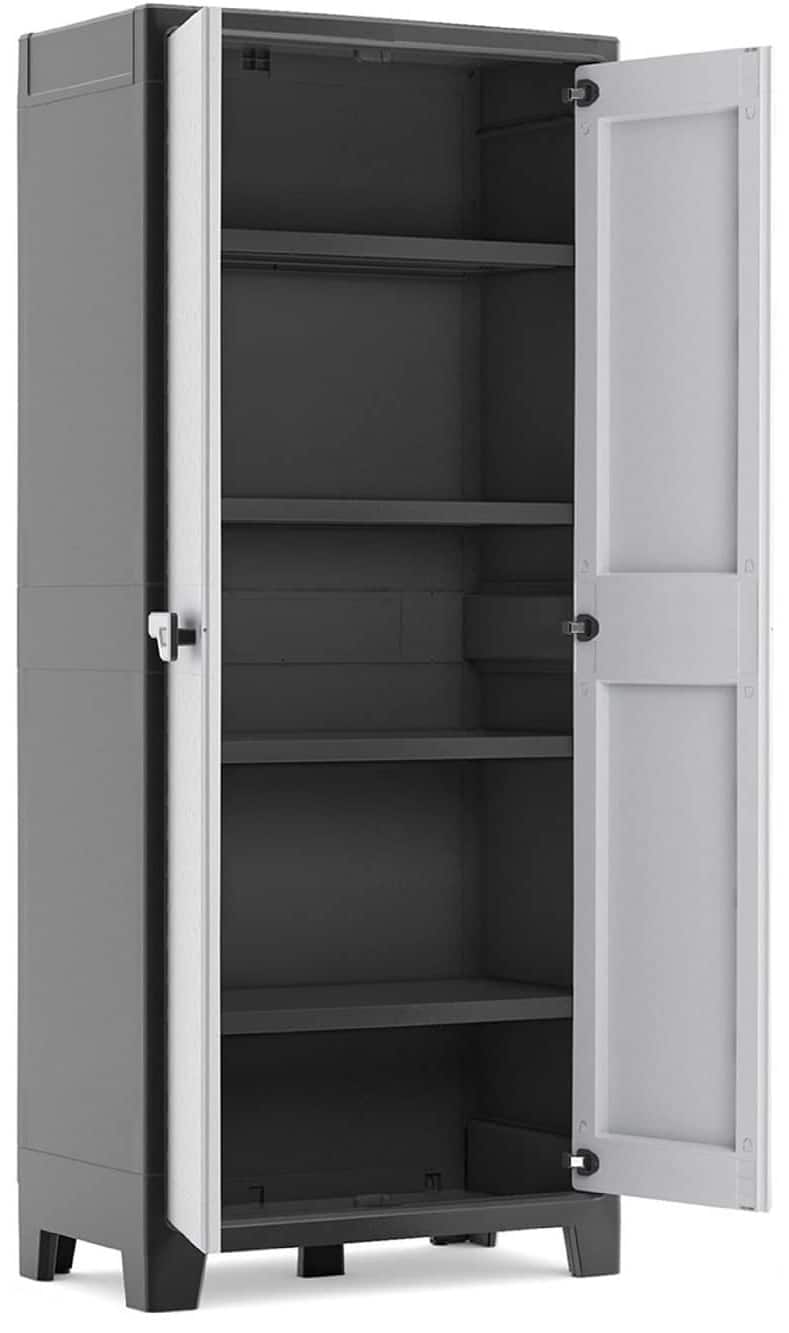141276.jpg Keter ARMADIO TUTTOPIANI TITAN XL cm. 80x44x182 h col. Antracite/Grigio - immagine 1