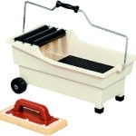 Raimondi VASCHETTA LAVAPAVIMENTI PULIRAPID 2 RUOTE-2 PIEDI-3 RULLI  lt. 20