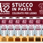 Rasaben ESPOSITORE 24 PEZZI STUCCO IN PASTA COLORATO PER LEGNO A32 ml. 150