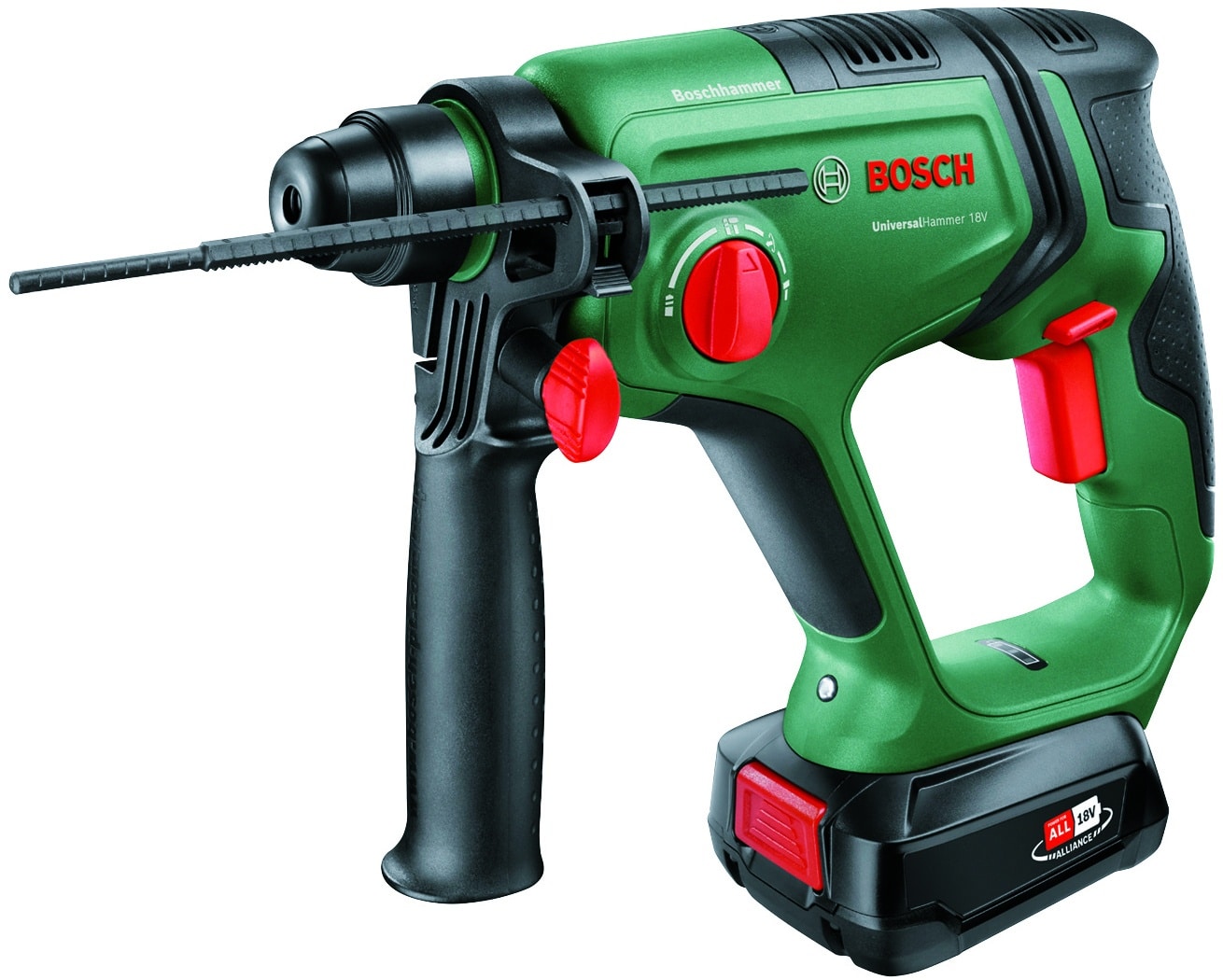 601083.jpg Bosch MARTELLO TASSELLATORE UNIVERSAL HAMMER 18V 2 batterie 2,5 Ah - immagine 1