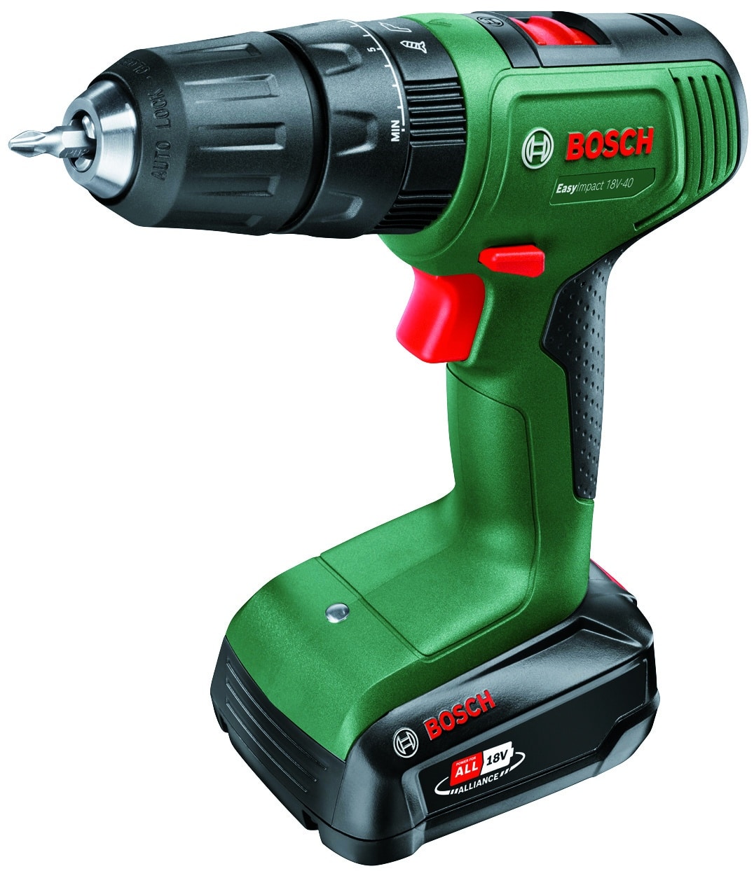 601287.jpg Bosch TRAPANO BATTENTE-AVVITATORE A BATTERIA EASYIMPACT 18V-40 18V 2,0 Ah - immagine 1