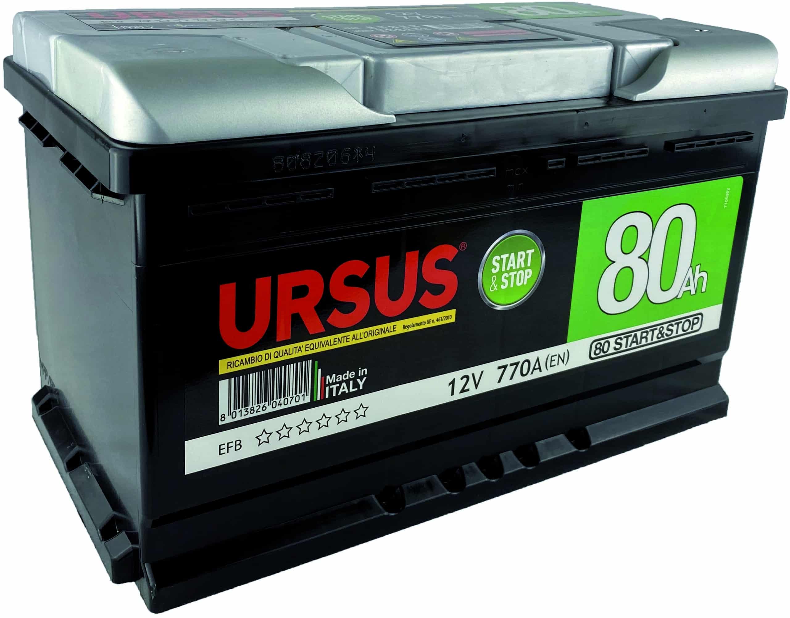 602009.jpg BATTERIA AVVIAMENTO AUTO URSUS START & STOP 80 Ah - immagine 1