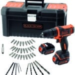 Black+Decker TRAPANO AVVITATORE BDCDD121BKA-QW 10,8V 2 batterie 1,5 Ah valig.+40 acc.