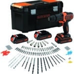 Black+Decker TRAPANO AVVITATORE A PERCUSSIONE BDCHD181B3A-QW 18V 3 batterie 1,5 Ah valig.+120 acc.