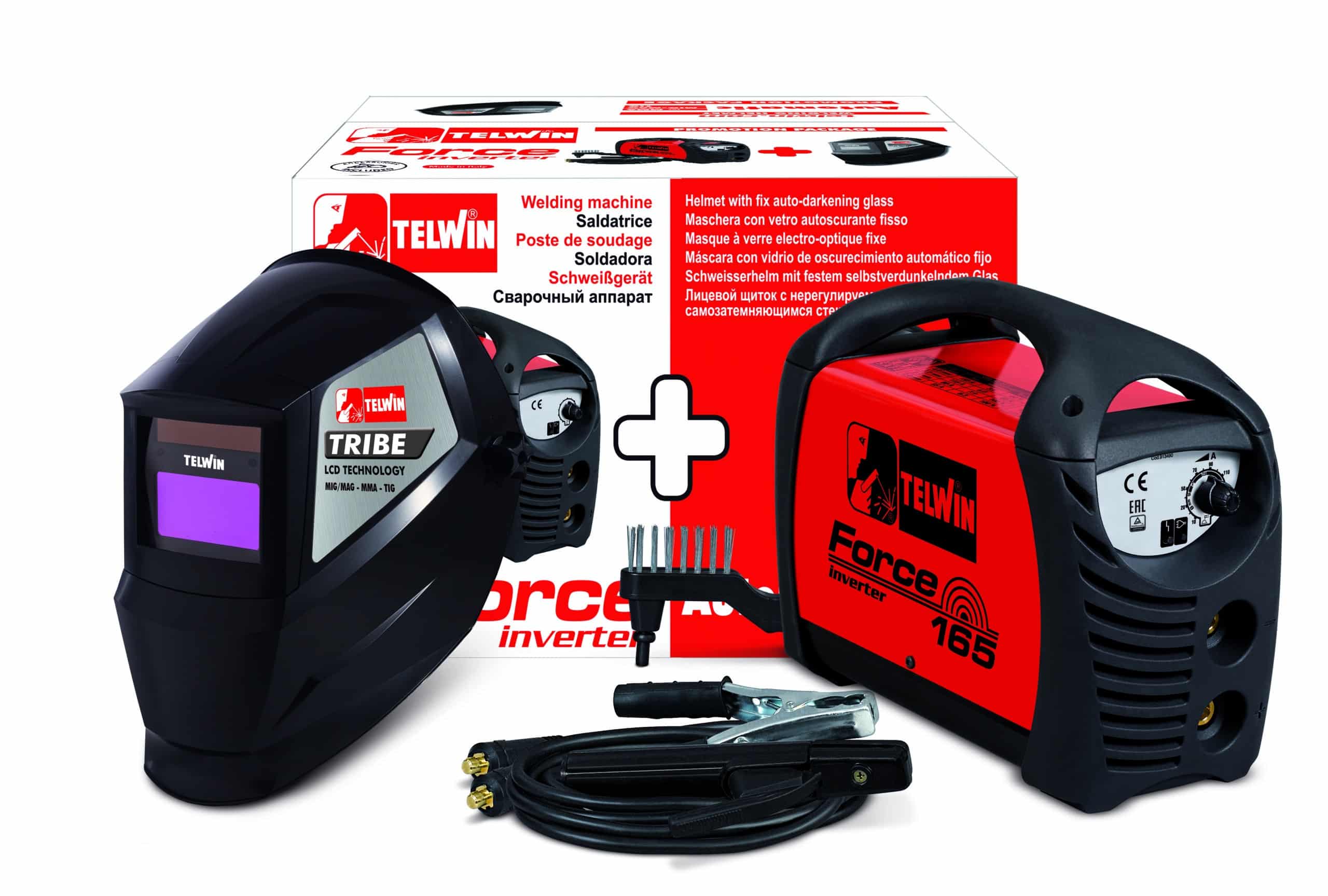 621137.jpg Telwin SALDATRICE AD INVERTER FORCE 165 4,1 Kw - 150 Amp ACCESSORI+ MASCHERA - immagine 1