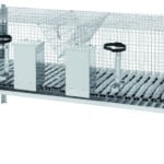 GABBIA DOPPIA PER CONIGLI CON FONDO IN PLASTICA cm. 120x50x65 h