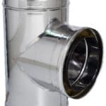 RACCORDO A T DOPPIA PARETE PER STUFA Ø interno/esterno cm.10/15