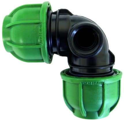 RACCORDO A COMPRESSIONE PN10 GOMITO 90° X POP-UP mis. 25x25x1/2