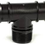 RACCORDO A T MASCHIO PER TUBO IN POLIETILENE  mm. 16x1/2x16