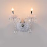 Applique bianco con cristallo 2 bracci 8160-2