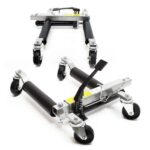 Carrelli sposta auto con cric idraulico 2x portata 680 kg l’uno per pneumatici larghi max 30cm