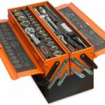 Cassetta attrezzi completa di 85 utensili a 5 scomparti chiavi cricchetti pinze