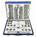 Cassetta con kit filiera 110pz filiere maschi e femmineper filettature