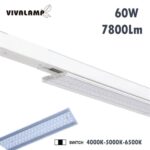 Faretto led a binario trifase 45w-60w 220v luce switch 4000k-5000k-6500k ctls-1560-cct