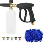 Idropulitrice da 1/4", in schiuma, regolabile, con guanto e 5 ugelli a pressione