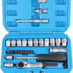 Kit chiave a bussola a cricchetto da 29 pezzi, strumento di riparazione auto multifunzionale da 17 pezzi