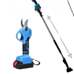 Kit potatura forbice cesoia con una batteria è asta telescopica