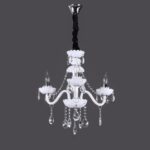 Lampadario bianco con cristallo 3 , 5 o 8 bracci