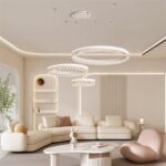 Lampadario a led 3 tonalità di luce calda, naturale e fredda dimmerabile con telecomando v624