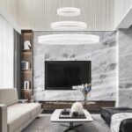 Lampadario a led con luci incorporato con 3 tonalità di luce calda, naturale e fredda 9967