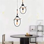 Lampadario a sospensione in ferro battuto con corda di canapa ms14