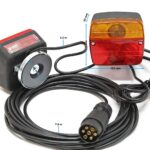 Luci posteriori 7 poli per rimorchi carrelli appendice, con magnete, cavo 7,5 m e 2 fanali