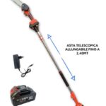 Motosega troncarami tagliarami potatore a batteria asta telescopica 240cm