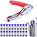 Pinza spelafili di cavo, rg59 rg6 crimpatrice cavo coassiale stripper filo coassiale e 20 pezzi f connettoi per tv via cavo audio video - nc41