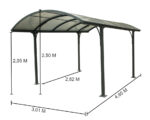Carport/Tettoia per Auto in Alluminio e Policarbonato  - cm 485 X 300cm - immagine 2