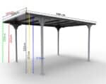 Carport/Tettoia in Alluminio e Policarbonato  - cm 500 X 294cm - immagine 2