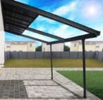 Tettoia in Alluminio Grigio Antracite con tetto in Policarbonato Amovibile - cm 300 X 400 cm - immagine 4