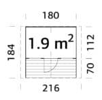 Casetta da Giardino per Bambini in Legno d' Abete Nordico(16mm) - 112X180cm - Pavimento Incluso - ITALFROMBABY01 - immagine 4