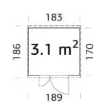 Casetta da Giardino in Legno d' Abete Nordico(16mm) - cm 183x170cm - Pavimento Incluso- Italfrom301 - immagine 2