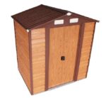 Box Casetta Rimessa Ripostiglio per Giardino Lamiera Zincata Effetto Legno 152x193x203h