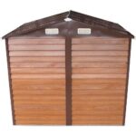 Box Casetta Rimessa Ripostiglio per Giardino Lamiera Zincata Effetto Legno 152x193x203h - immagine 3