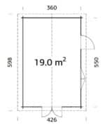 Casetta da Giardino in Legno d' Abete Nordico(44mm) - 360x550cm - immagine 2