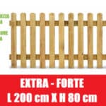 Steccato in Legno di Pino con Doghe - Dimensioni: L 200cm x H 80cm