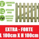 Cancelletto in Legno di Pino con Doghe per Steccato - Dimensioni: L 100cm x H 100cm