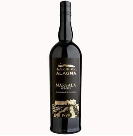 Bottiglia di Marsala Vergine 1999 Alagna Vini - vino liquoroso secco DOP di Marsala invecchiato in botti di rovere