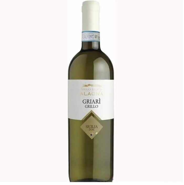 Bottiglia di vino bianco siciliano Inzolia Inarì Terre Siciliane IGP di Alagna Vini, 75 cl.