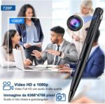 Telecamera Penna 1080P HD con Registrazione Audio e Video – Mini Videocamera Portatile OTG con Rilevamento del Movimento - immagine 6