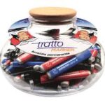 TRATTO MARKER PUNTA TONDA IN BOCCIA DI VETRO DA 100 PEZZI COLORI MISTI