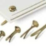 CONF. 100  FERMACAMPIONI OTTONATI WIGO-  N° 4 -  LUNGHEZZA 22 mm