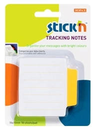 INDICIZZATORI NOTES PAGINE ADESIVI  STICK'N  - mm 70X70 - 50 FOGLI - BIANCO E GIALLO NEON
